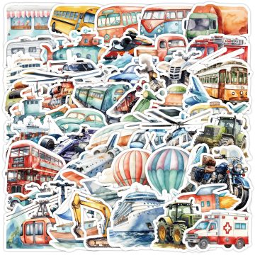 Cartoon Vehicle Graffiti Stickers for Helmet, Wall, DIY Decoration
