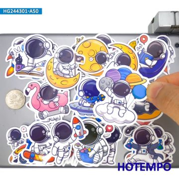 Astronaut Stickers Universe Space Ship Cute Cartoon Meme Style for DIY Creative Decoration