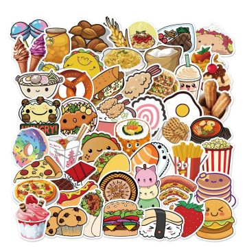 Cartoon Food Sticker Pack Collection