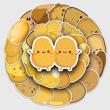 Cartoon Potato Waterproof Vinyl Stickers for Skateboard and Snowboard