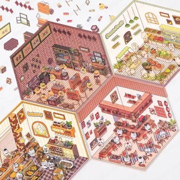 3D Miniature Scene Stickers Layered Christmas Landscaping Designs