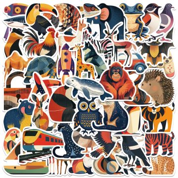Minimalist Animal Stickers for Laptop and Water Bottle