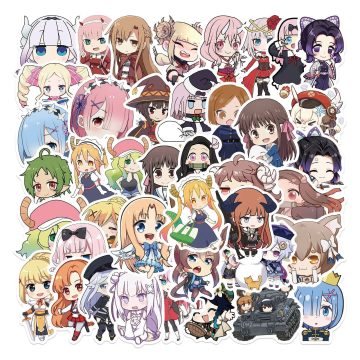 Anime Heroine Stickers Graffiti Style Decals for Wall and DIY Decor