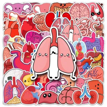 Cartoon Human Organs Graffiti Stickers for Phone Case Luggage