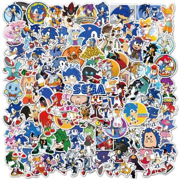 Sonic Cartoon Stickers DIY Vinyl Decals for Kids Phone Case and Stationery