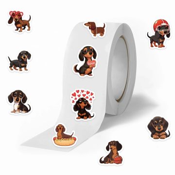 Cute Cartoon Animal Pet Dog Stickers Dachshund Luggage Guitar Laptop Stationery Vinyl Decals