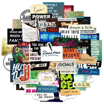 Inspirational English Words Stickers Vintage Motivational Phrases