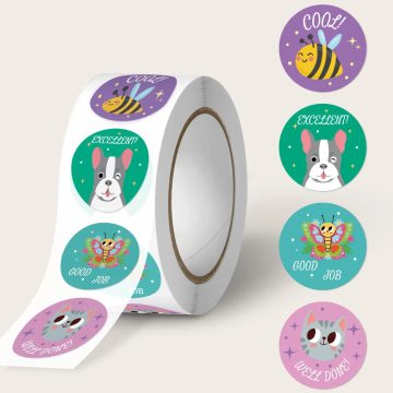 Cute Animals Cartoon Reward Stickers - Children Birthday Holiday Party Gift Packaging Labels