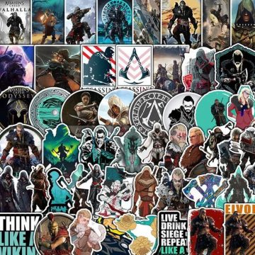 Assassin's Creed Stickers Game-Themed Vinyl Decals for Laptop and Fridge