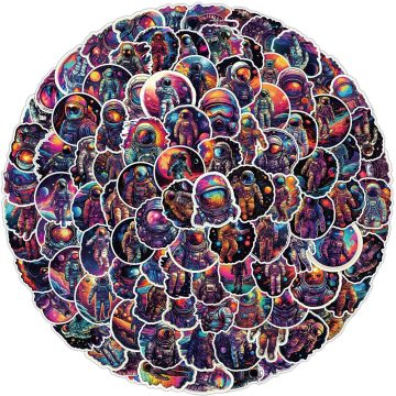 Outer Space Astronaut Graffiti Stickers - Laptop & Suitcase Decals