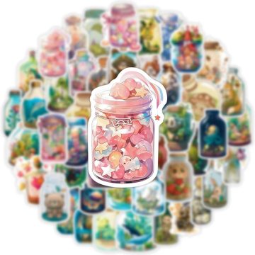 Bottle World Animal Stickers - Cartoon Aesthetic Decals for Water Bottle Laptop