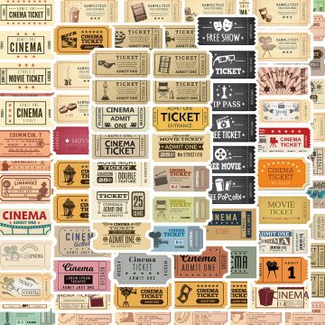 Vintage Movie Ticket Stickers - Retro Waterproof Decals for Skateboard