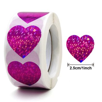 Valentine's Day Heart Stickers Sparkling Envelope Seals and Love-Themed Holiday Decoration
