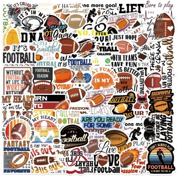 Cartoon Football Sports Graffiti Decals for Skateboard, Guitar, Laptop, Luggage, Toys