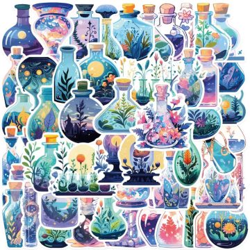 Apothecary Potion Stickers Magical Cartoon Decals for Laptop, Skateboard