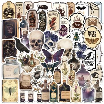 Gothic Skull Poison Stickers for Water Bottle & Luggage