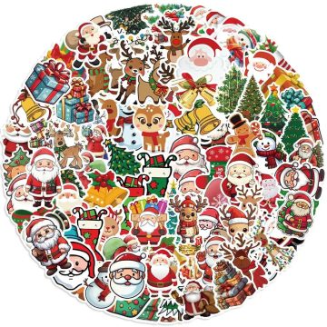 Christmas Santa Claus Stickers - Festive Decals for Snowboard Fridge Laptop
