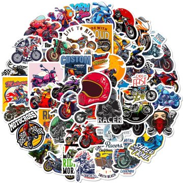 Classic Motorcycle Stickers - Mountain Bike Waterproof Decals for Laptop Suitcase Notebook