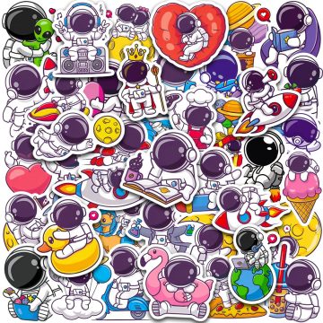 Astronaut Space Cartoon Stickers for Wall and DIY Decoration