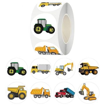 Construction Vehicle Reward Stickers Encouragement Labels for Kids and Teachers
