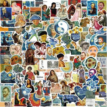 Van Gogh Style Art Stickers - DIY Laptop & Guitar Decoration