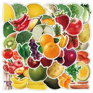 Green Food Vegetable and Fruit Sticker Pack