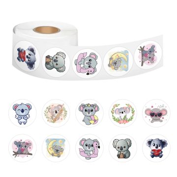 Cute Koala Bear Sealing Animal Stickers Circle Seal Label Birthday Reward Gift Stationery