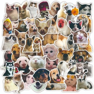 Cat MEME Animals Stickers - Vintage Graffiti Decals for Notebook Refrigerator