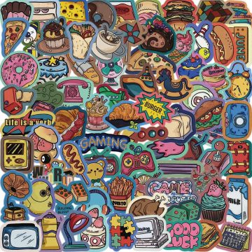 Retro Circus Carnival Stickers - Vintage Graffiti Decals for Wall Decor