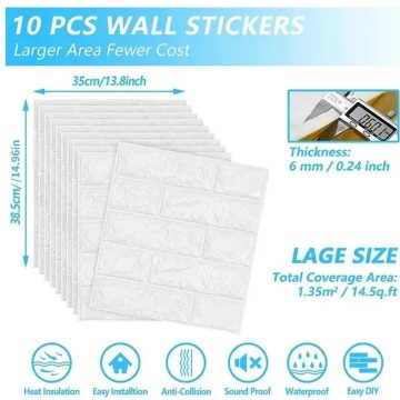 3D Textured Wall Stickers - Anti-Collision Decorative Wallpaper