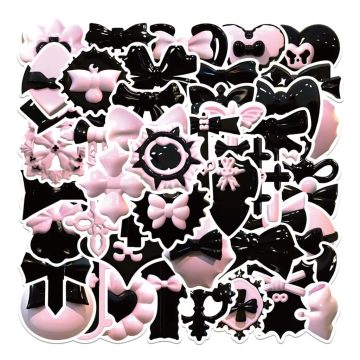 Black Pink VSCO Girl Stickers Waterproof for Laptop, Car, Motorcycle, Luggage, Phone