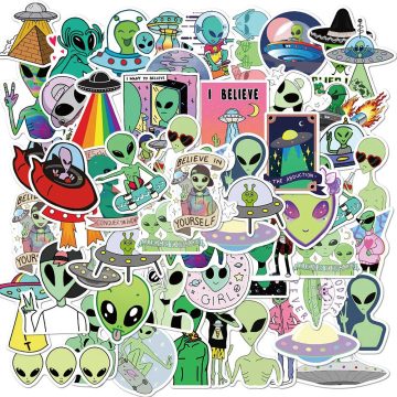 Cute Alien Graffiti Stickers for Helmet, Wall, Desktop Decoration