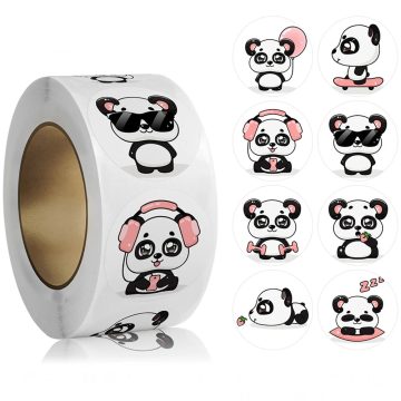 Cute Cartoon Panda Reward Stickers for Kids Gift Wrapping Decor Envelope Sealing Labels