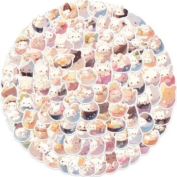 Cute Cartoon Stickers Waterproof Decals for Laptop, Guitar, Cup