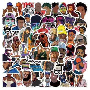 Rapper Hip Hop Cartoon Sticker Pack - Urban Decorative Decals