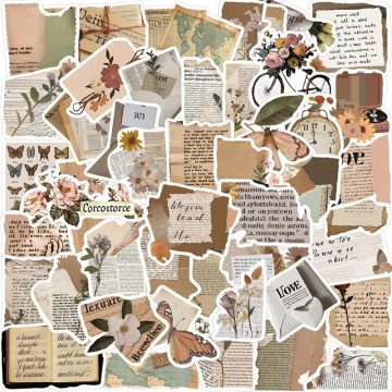 Document Fragment PVC Stickers - Korean Aesthetic Stationery for Scrapbooking Kids
