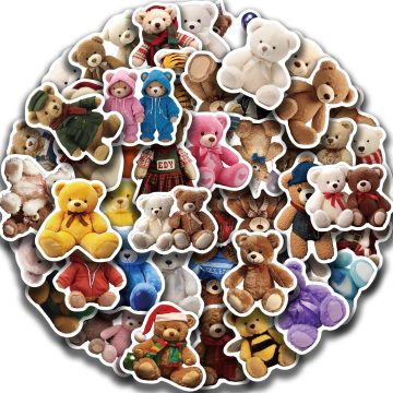 Kawaii Bear Cartoon Stickers for Laptop, Scrapbook, Skateboard, Water Bottle