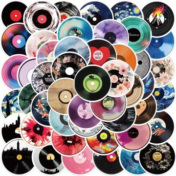 Vinyl Record Music Stickers - DIY Decals for Skateboard Guitar Notebook