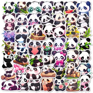 Cute Panda PVC Sticker Pack - Aesthetic DIY Scrapbooking Korean Stationery Hand Accounting