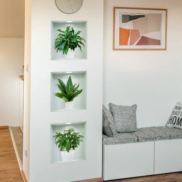 3D Potted Plant Wall Stickers - Kids Room & Bathroom Art Decals