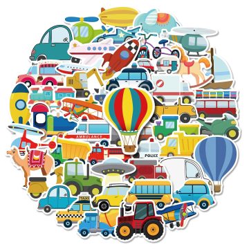Cartoon Excavator Building Blocks Graffiti Stickers for Helmet, Desktop, Wall Decoration