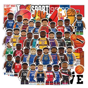 Cool Basketball Character Graffiti Stickers for Laptop, Luggage, Skateboard, Car, and Bike