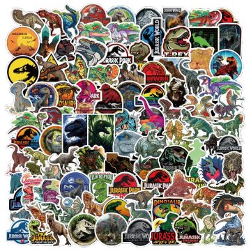 Jurassic Park Dinosaur Graffiti Stickers - Creative Cartoon Decals for Bike Helmet Laptop