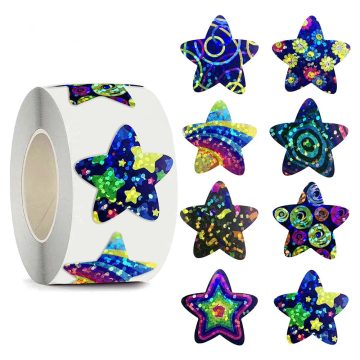 Color Star Party Stickers - Birthday Invitation Decor