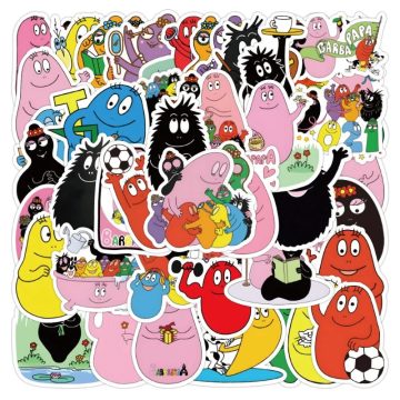 Barbapapa Stickers for Laptop, Phone, Car, Scooter, Water Bottle, Suitcase, Fridge, Stationery