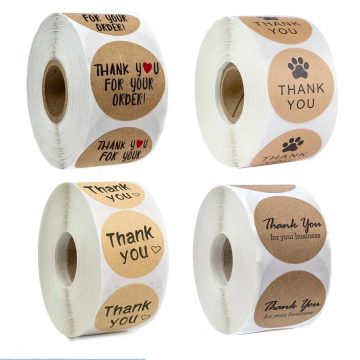 Kraft Handmade Thank You Stickers for Gift Wrapping