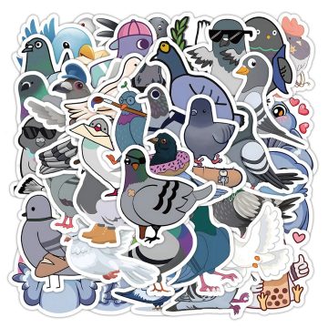 Pigeon Cartoon Stickers - Cute Animal Wall Decals for Notebook & Laptop