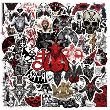 Cartoon Horror Devil Stickers for Helmet, Wall, DIY Decoration
