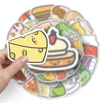 Cartoon Gourmet Food Graffiti Stickers for Luggage Laptop Skateboard Notebook