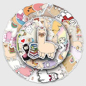 Alpaca Cartoon Stickers Waterproof Vinyl Decals for Skateboard and Snowboard